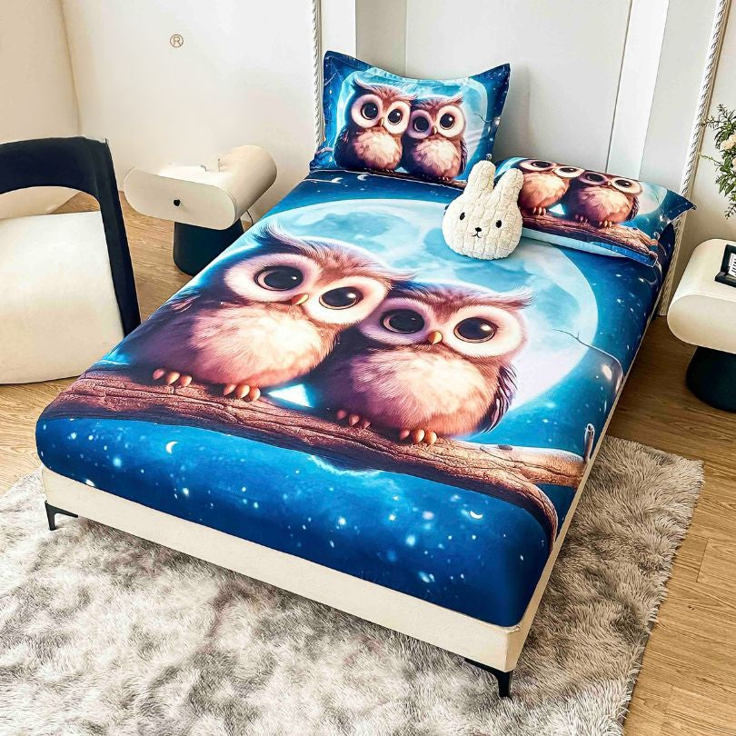 Husa de pat din  finet, imprimare digitala, ultra moale si rezistenta, decor modern | 2225-J 