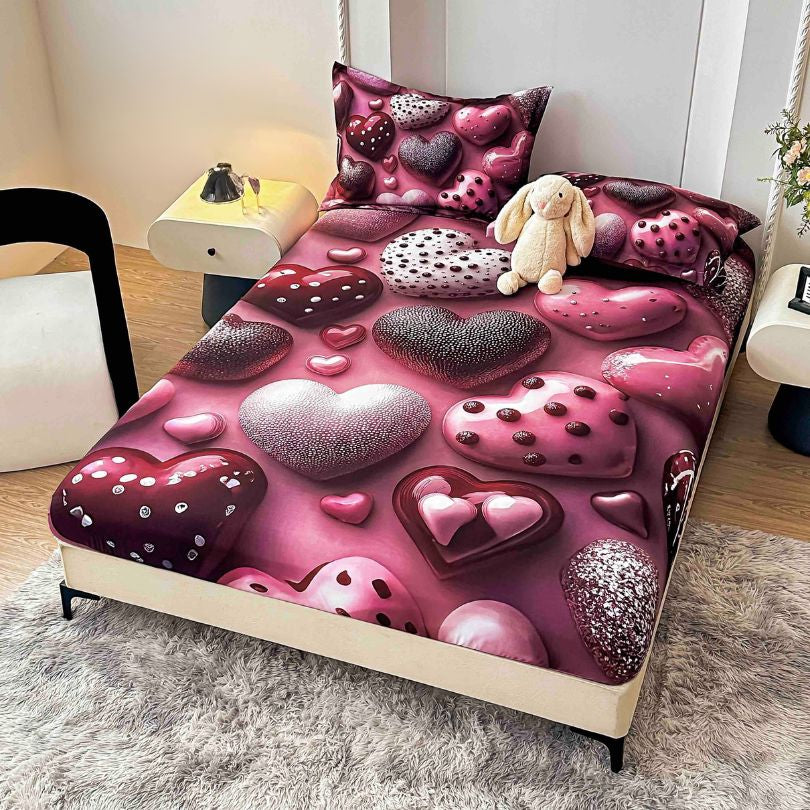 Husa de pat din  finet, imprimare digitala, ultra moale si rezistenta, decor modern | 2228-J 