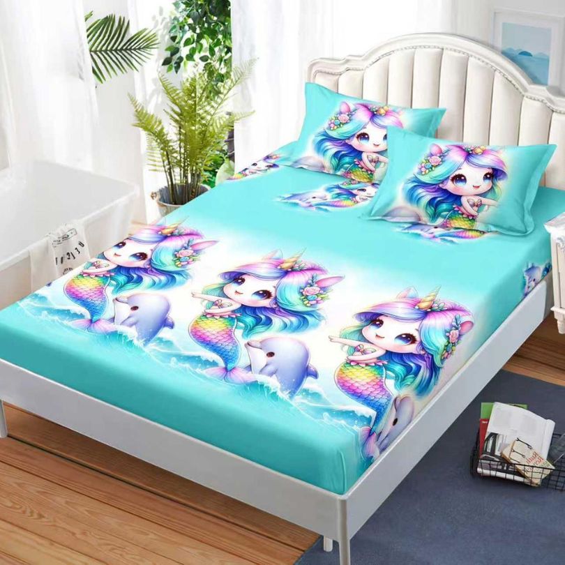 Husa de pat satinata, 3 piese, 160x200cm ultra fina și eleganta | 2556-S 