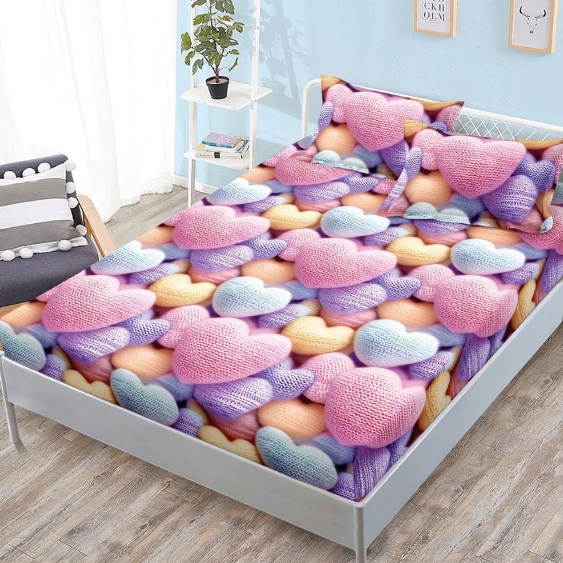 Husa de pat satinata, 3 piese, 160x200cm ultra fina și eleganta | 2568-S 
