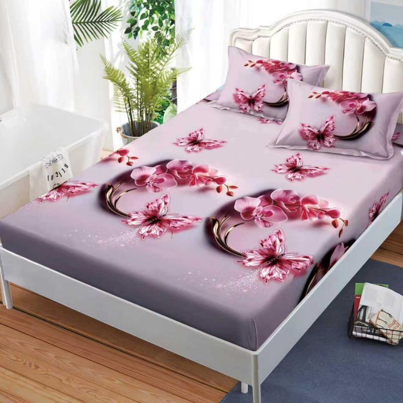 Husa de pat satinata, 3 piese, 160x200cm ultra fina și eleganta | 2569-S 
