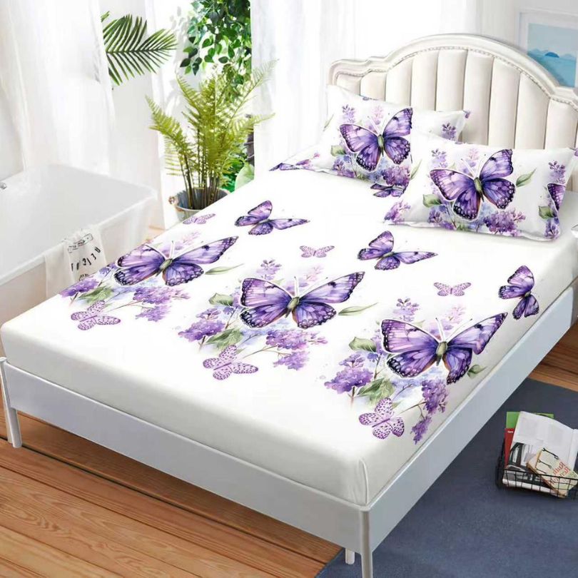 Husa de pat satinata, 3 piese, 160x200cm ultra fina și eleganta | 2572-S 
