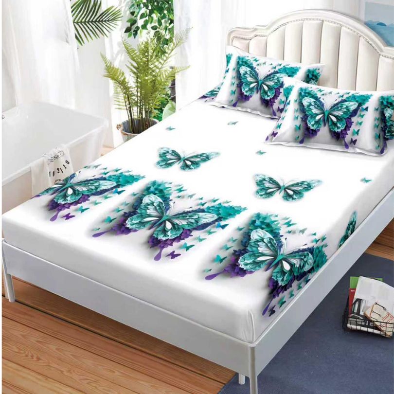 Husa de pat satinata, 3 piese, 160x200cm ultra fina și eleganta | 2580-S 