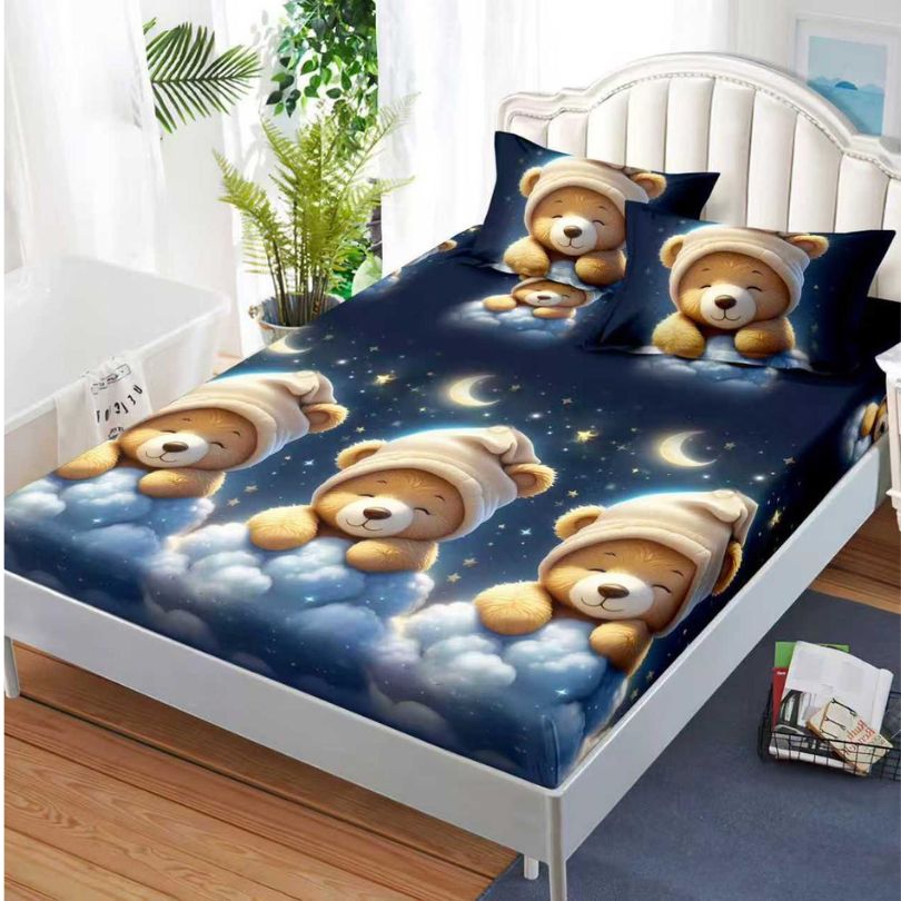Husa de pat satinata, 3 piese, 160x200cm ultra fina și eleganta | 2591-S 