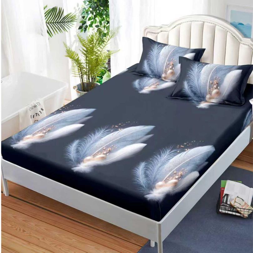 Husa de pat satinata, 3 piese, 160x200cm ultra fina și eleganta | 2593-S 