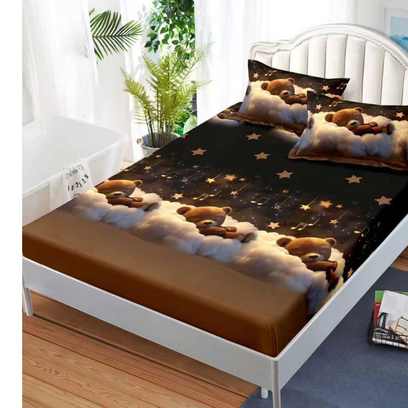 Husa de pat satinata, 3 piese, 160x200cm ultra fina și eleganta | 2596-S 