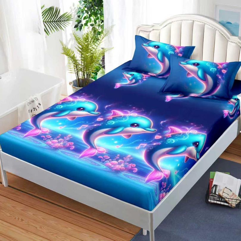 Husa de pat satinata, 3 piese, 160x200cm ultra fina și eleganta | 2611-S 