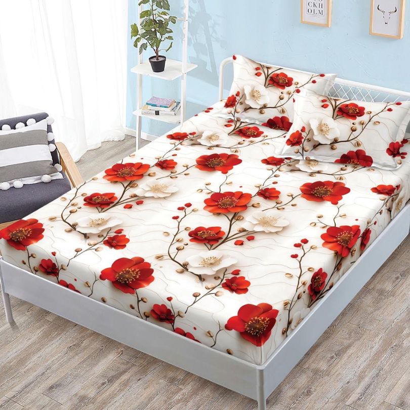 Husa de pat satinata, 3 piese, 160x200cm ultra fina și eleganta | 2614-S 