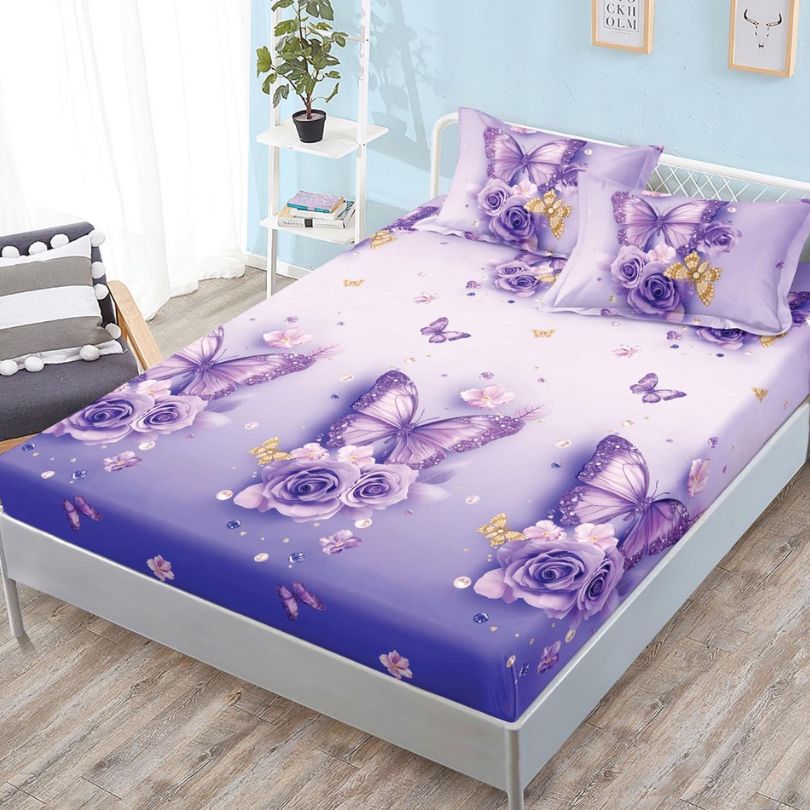 Husa de pat satinata, 3 piese, 160x200cm ultra fina și eleganta | 2621-S 