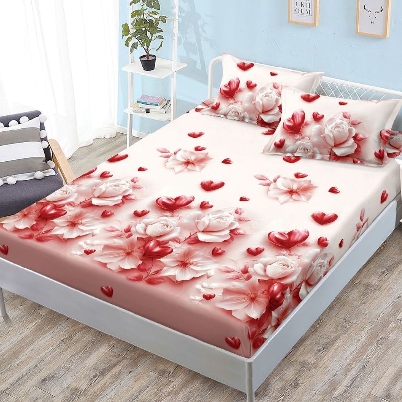 Husa de pat satinata, 3 piese, 160x200cm ultra fina și eleganta | 2633-S 