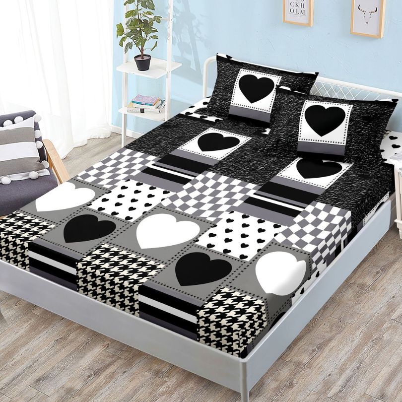 Husa de pat satinata, 3 piese, 160x200cm ultra fina și eleganta | 2634-S