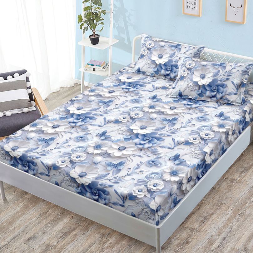 Husa de pat satinata, 3 piese, 160x200cm ultra fina și eleganta | 2635-S 
