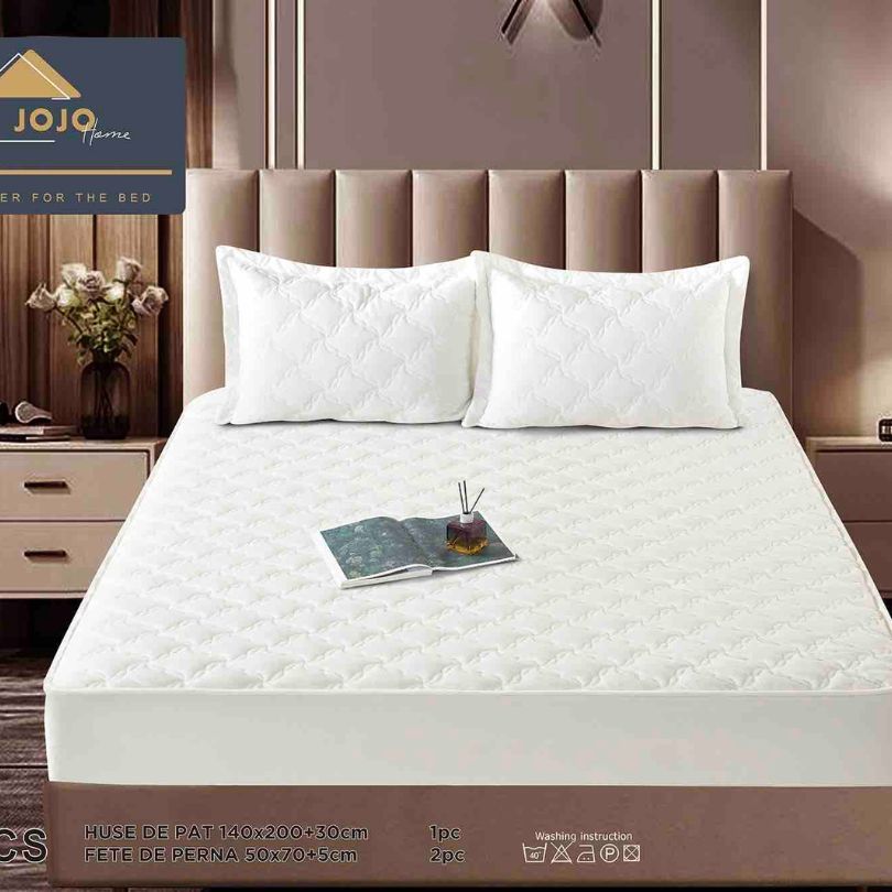 Husa de pat topper catifea – Set complet 3 piese, confort si eleganta pentru patul tau 140X200cm | COD 1548-J