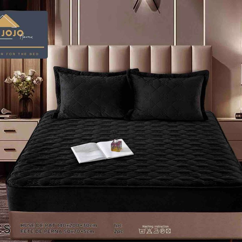 Husa de pat topper catifea – Set complet 3 piese, confort si eleganta pentru patul tau 140X200cm | COD 1549-J