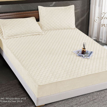 Husa de pat topper catifea – Set complet 3 piese, confort si eleganta pentru patul tau 160X200cm | COD 1575-S