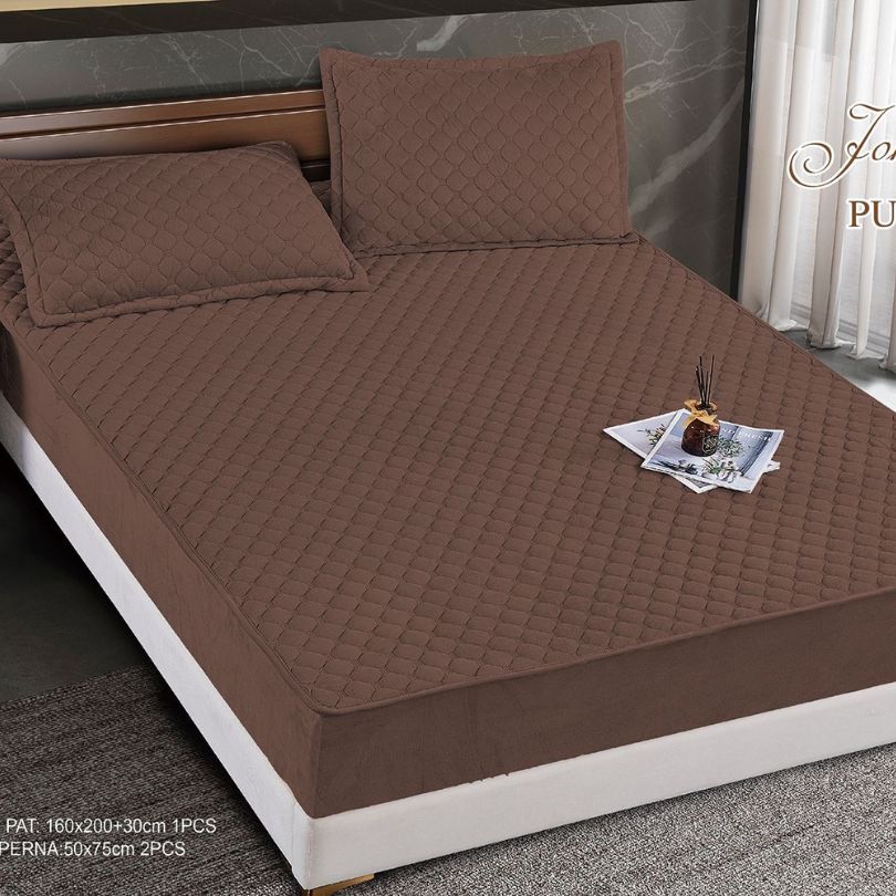 Husa de pat topper catifea – Set complet 3 piese, confort si eleganta pentru patul tau 160X200cm | COD 1576-S