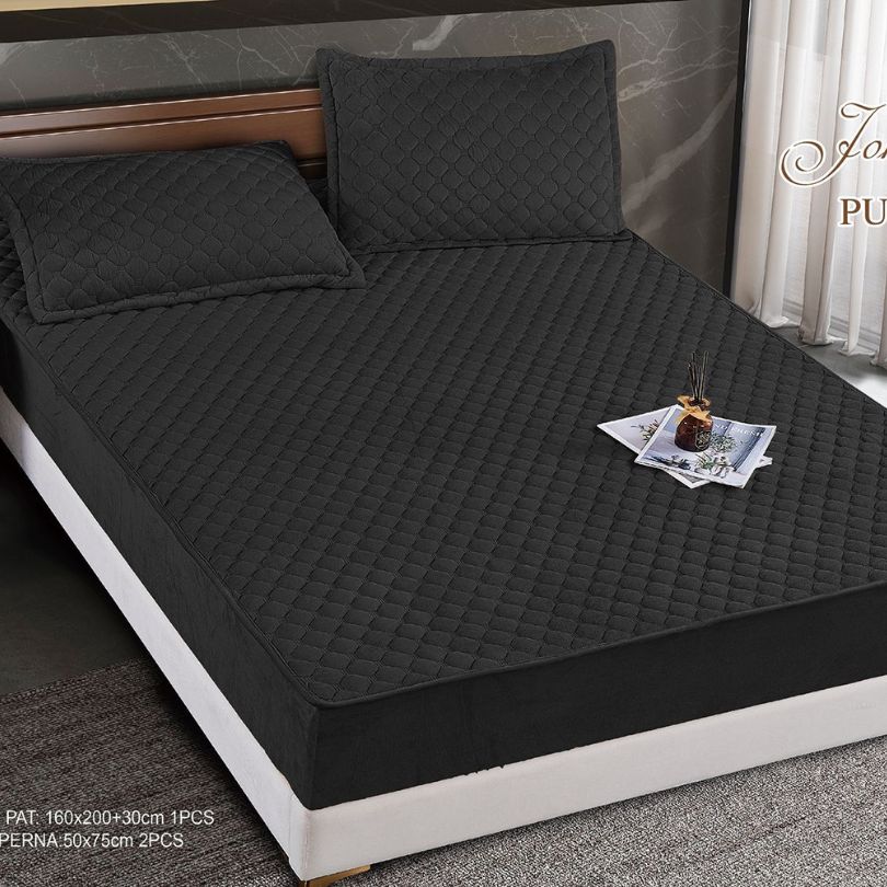 Husa de pat topper catifea – Set complet 3 piese, confort si eleganta pentru patul tau 160X200cm | COD 1578-S