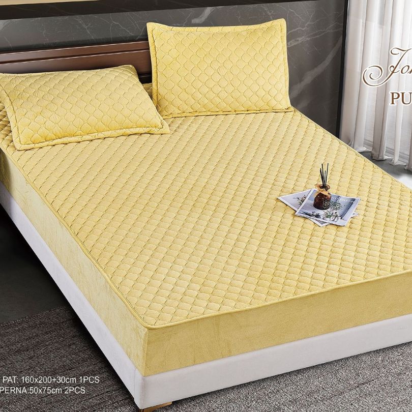 Husa de pat topper catifea – Set complet 3 piese, confort si eleganta pentru patul tau 160X200cm | COD 1579-S