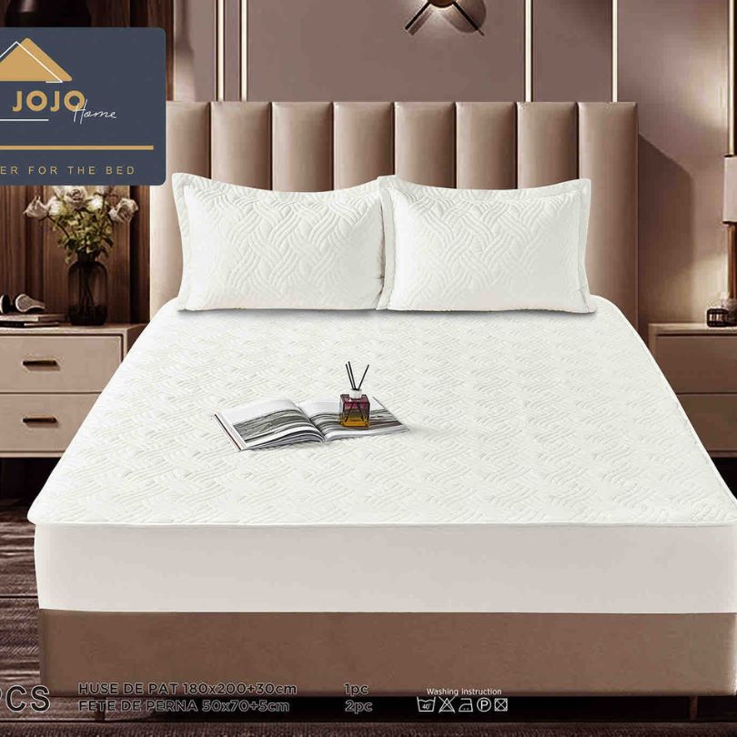 Husa de pat topper catifea – Set complet 3 piese, confort si eleganta pentru patul tau 180X200cm | COD 1533J