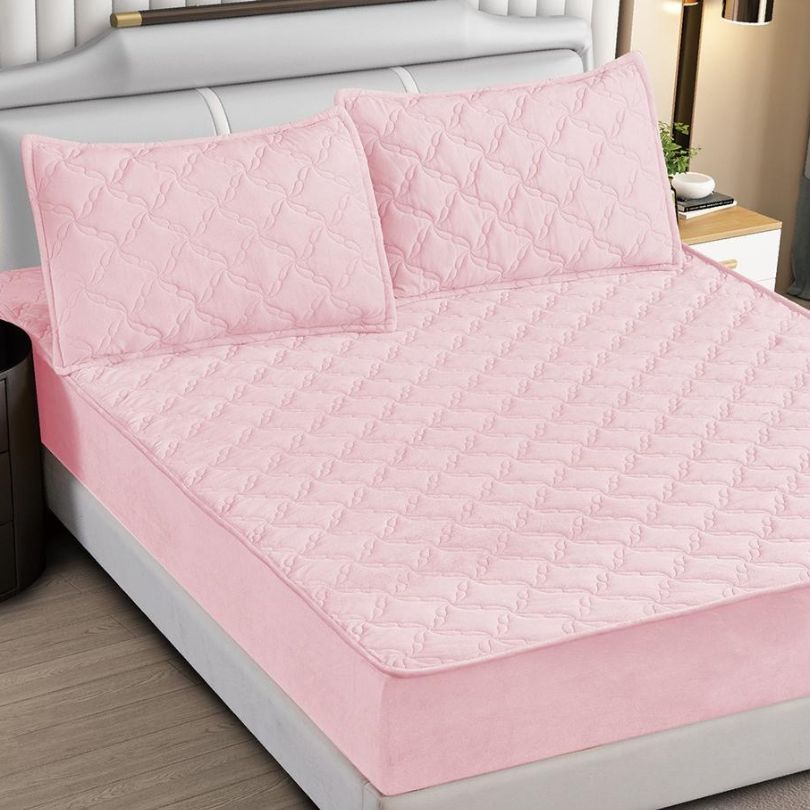 Husa matlasata topper cu 2 fete de perna, protectie si confort și eleganta | 3318-S