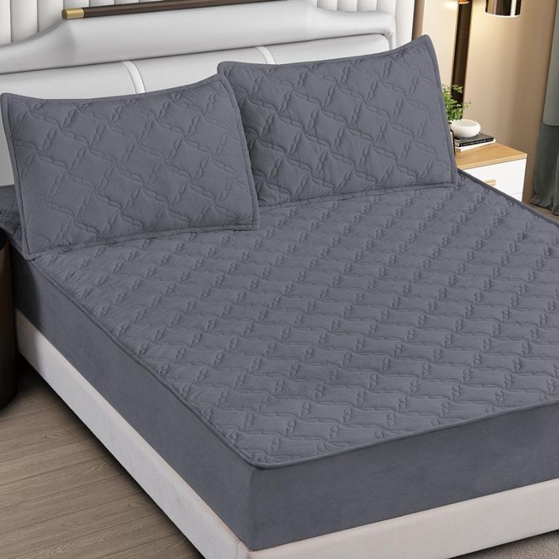 Husa matlasata topper cu 2 fete de perna, protectie si confort și eleganta | 3322-S 
