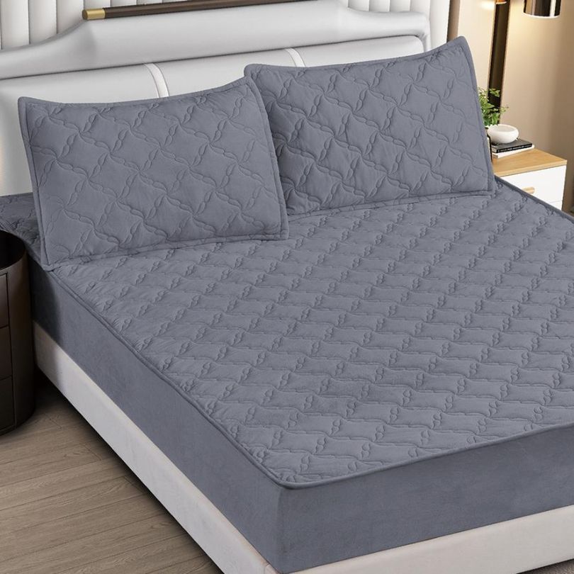 Husa matlasata topper cu 2 fete de perna, protectie si confort și eleganta | 3324-S