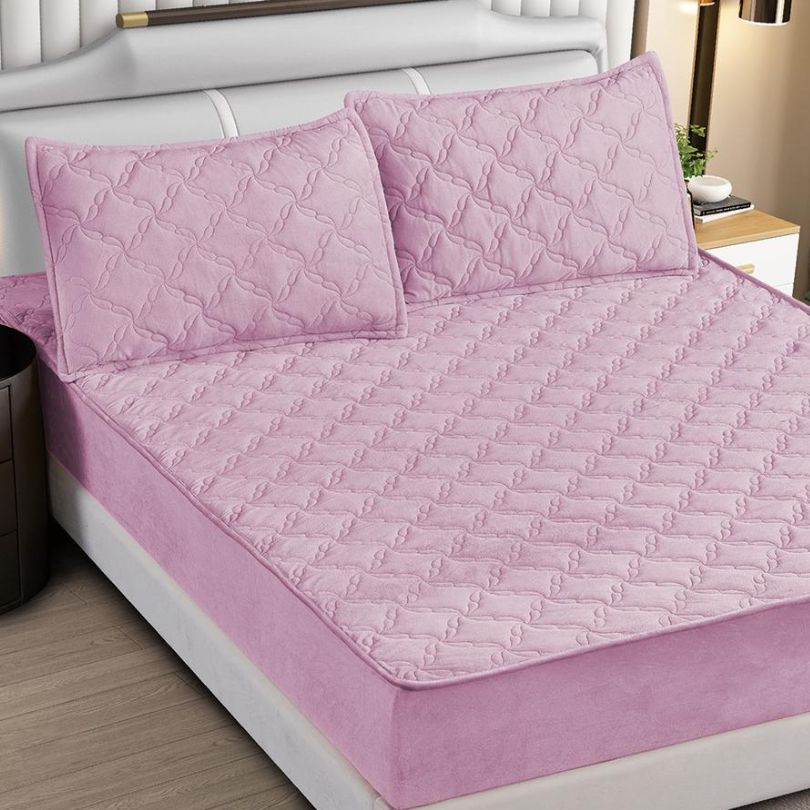 Husa matlasata topper cu 2 fete de perna, protectie si confort și eleganta | 3325-S 