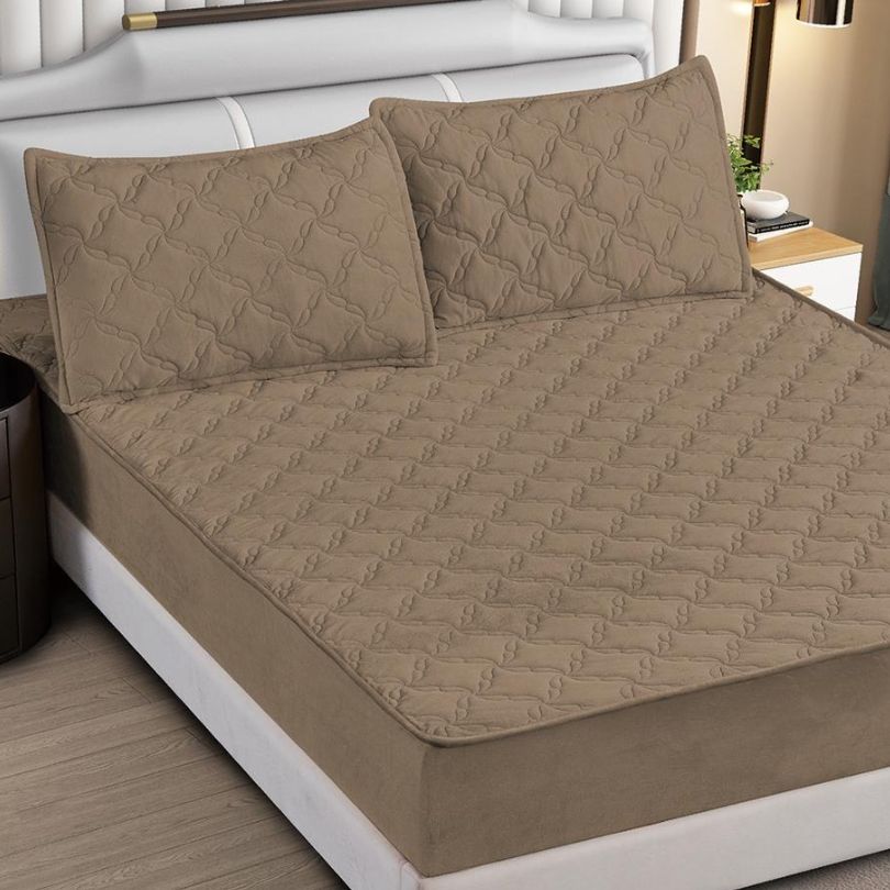 Husa matlasata topper cu 2 fete de perna, protectie si confort și eleganta | 3327-S