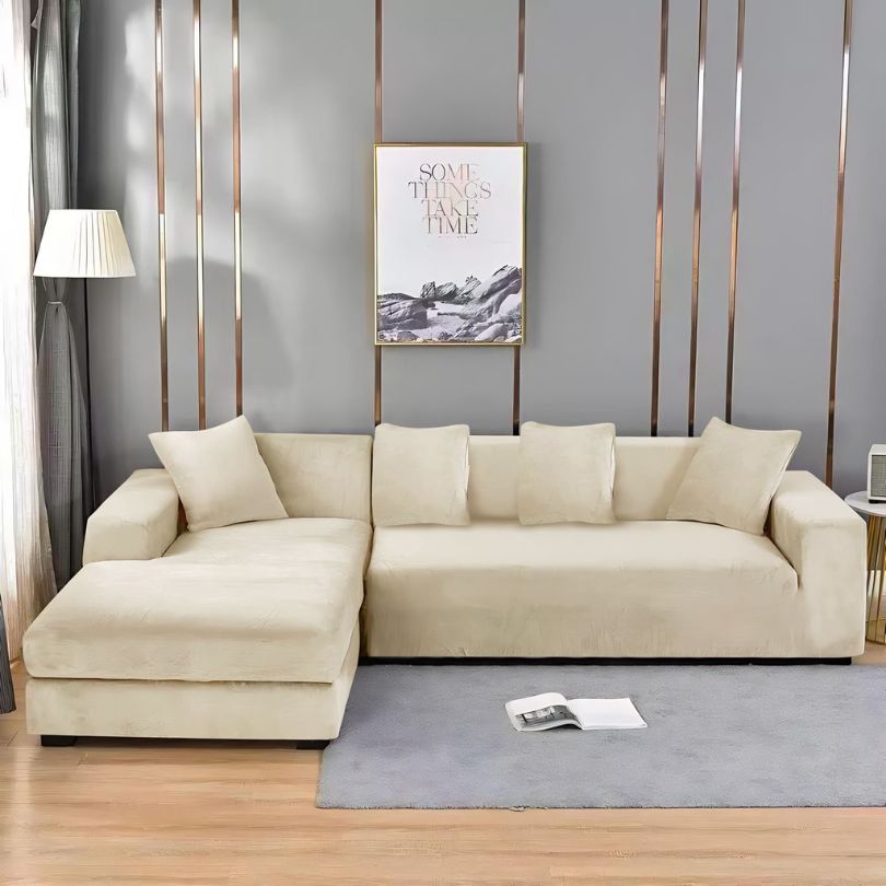 Huse coltar catifea, 2+3 locuri, elastic si elegant, protectie premium | 2671-S 
