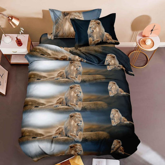 Lenjerie de Pat 1 Persoana din Bumbac Satinat 3D – 4 Piese | Confort si Eleganta Moderna | COD 0740-S