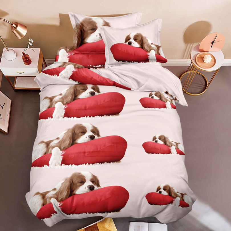 Lenjerie de Pat 1 Persoana din Bumbac Satinat 3D – 4 Piese | Confort si Eleganta Moderna | COD 0746-S