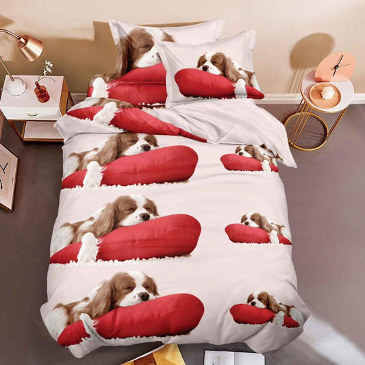 Lenjerie de Pat 1 Persoana din Bumbac Satinat 3D – 4 Piese | Confort si Eleganta Moderna | COD 0746-S