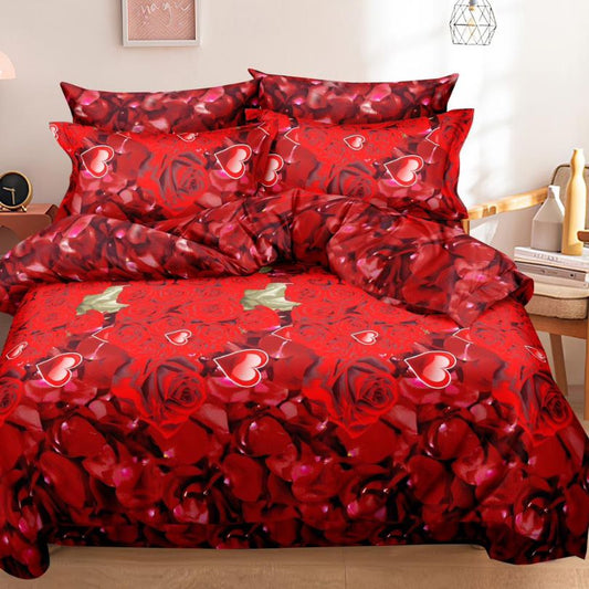 Lenjerie de Pat 3D – 6 Piese din Bumbac Satinat | Culori Vibrante, Confort Premium, Design Modern | COD 1380-S