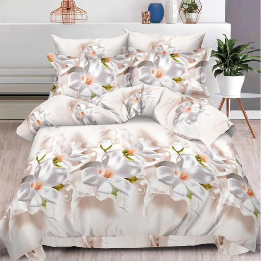 Lenjerie de Pat 3D – 6 Piese din Bumbac Satinat | Culori Vibrante, Confort Premium, Design Modern | COD 1381-S