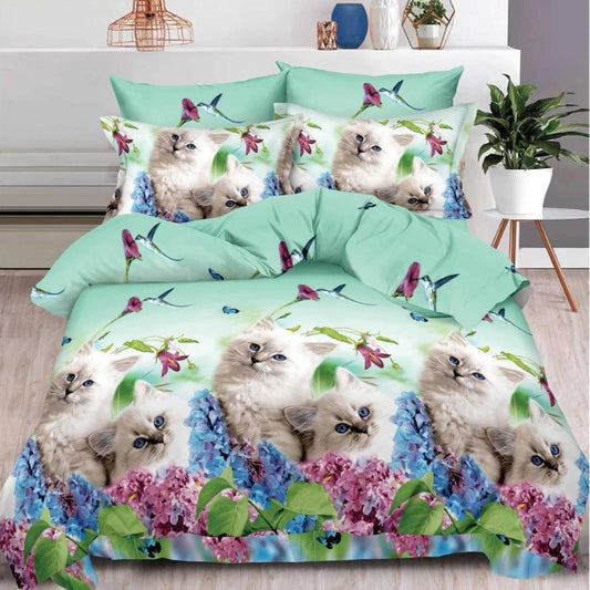 Lenjerie de Pat 3D – 6 Piese din Bumbac Satinat | Culori Vibrante, Confort Premium, Design Modern | COD 1382-S