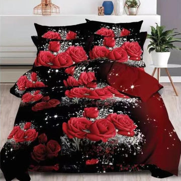 Lenjerie de Pat 3D – 6 Piese din Bumbac Satinat | Culori Vibrante, Confort Premium, Design Modern | COD 1385-S