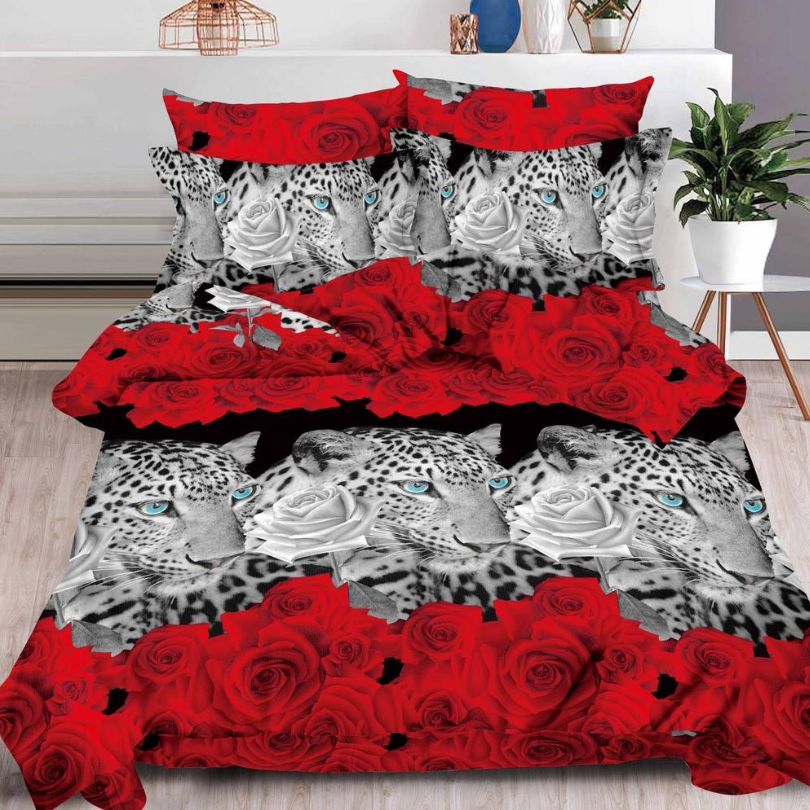 Lenjerie de Pat 3D – 6 Piese din Bumbac Satinat | Culori Vibrante, Confort Premium, Design Modern | COD 1387-S