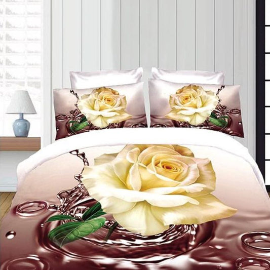 Lenjerie de Pat 3D – 6 Piese din Bumbac Satinat | Culori Vibrante, Confort Premium, Design Modern | COD 1395-S