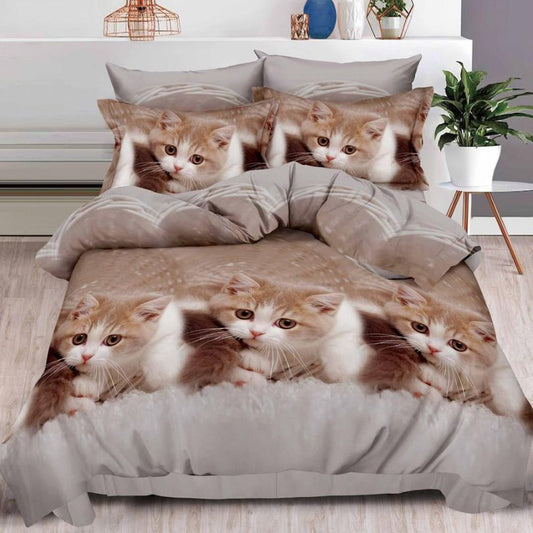 Lenjerie de Pat 3D – 6 Piese din Bumbac Satinat | Culori Vibrante, Confort Premium, Design Modern | COD 1403-S