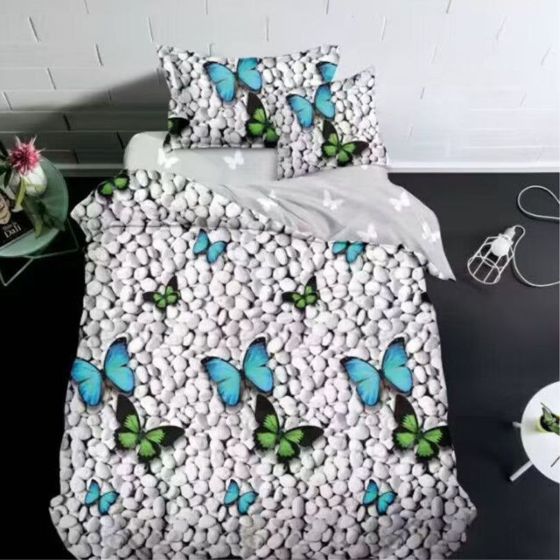 Lenjerie de Pat Bumbac Finet 1 Persoana – 4 Piese. Confort Premium & Design Modern | COD 0676-S