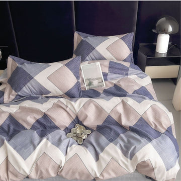 Lenjerie de Pat Bumbac Finet 1 Persoana – 4 Piese. Confort Premium & Design Modern | COD 0702-S