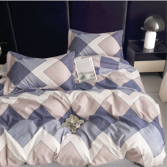 Lenjerie de Pat Bumbac Finet 1 Persoana – 4 Piese. Confort Premium & Design Modern | COD 0702-S