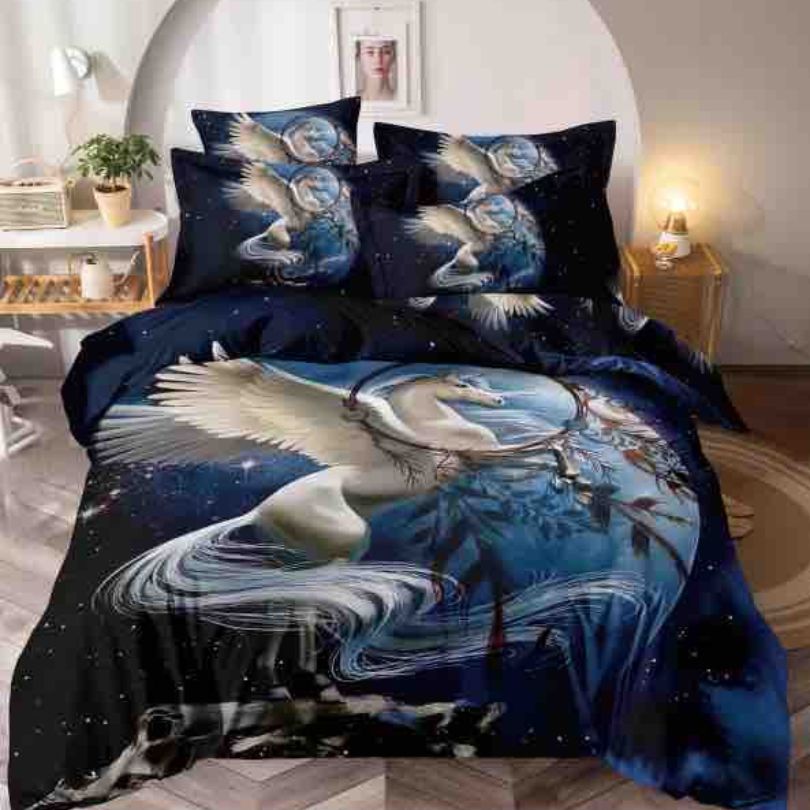 Lenjerie de Pat Bumbac Finet 3D 1 Persoana  4 Piese – Confort Premium si Design Modern | COD 1724-J