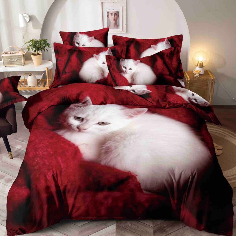 Lenjerie de Pat Bumbac Finet 3D 1 Persoana  4 Piese – Confort Premium si Design Modern | COD 1726-J