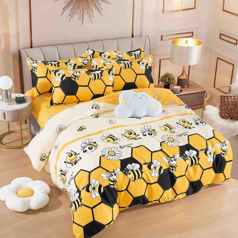 Lenjerie de Pat Bumbac Finet 4 Piese – Confort Premium și Design Modern | COD 0202-J