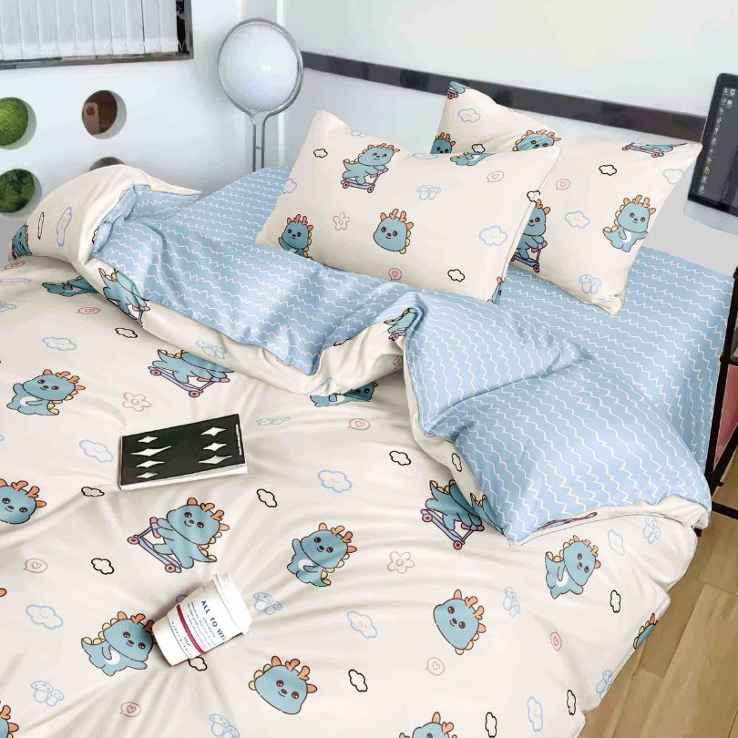 Lenjerie de Pat Bumbac Finet 4 Piese – Confort Premium și Design Modern | COD 0212-J