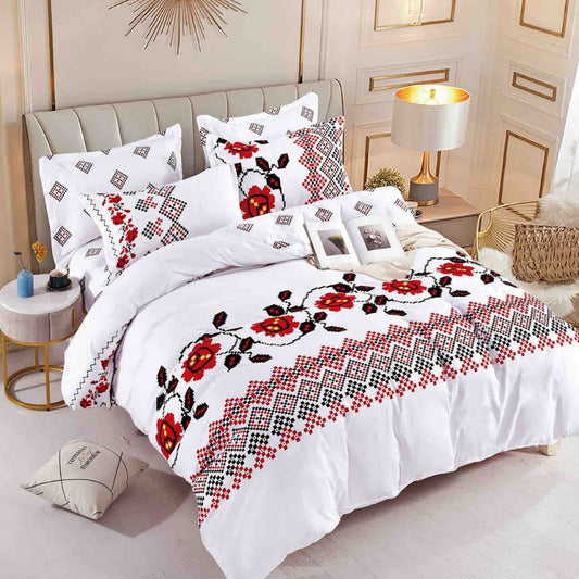 Lenjerie de Pat Bumbac Finet 4 Piese – Confort Premium si Design Modern | COD 0190-J