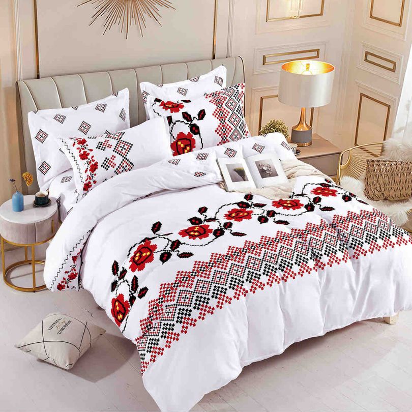 Lenjerie de Pat Bumbac Finet 4 Piese – Confort Premium si Design Modern | COD 0190-J