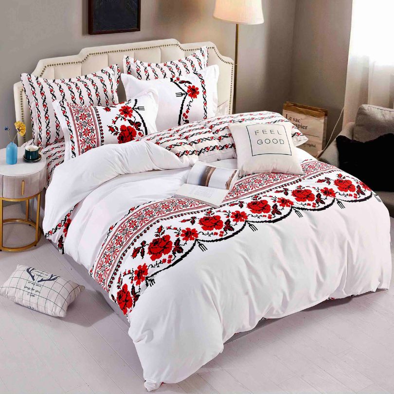 Lenjerie de Pat Bumbac Finet 4 Piese – Confort Premium si Design Modern | COD 0192-J