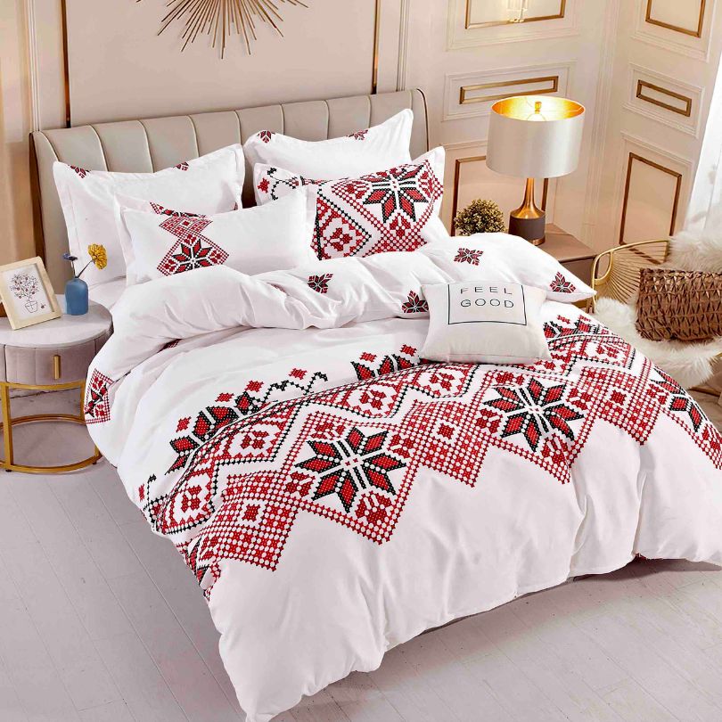 Lenjerie de Pat Bumbac Finet 4 Piese – Confort Premium si Design Modern | COD 0194-J